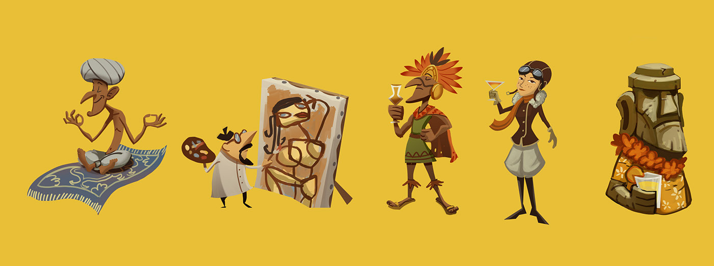 Detalle de Swinging Jivecat Vodoo Lounge, un juego con arte de Sergi Marcet