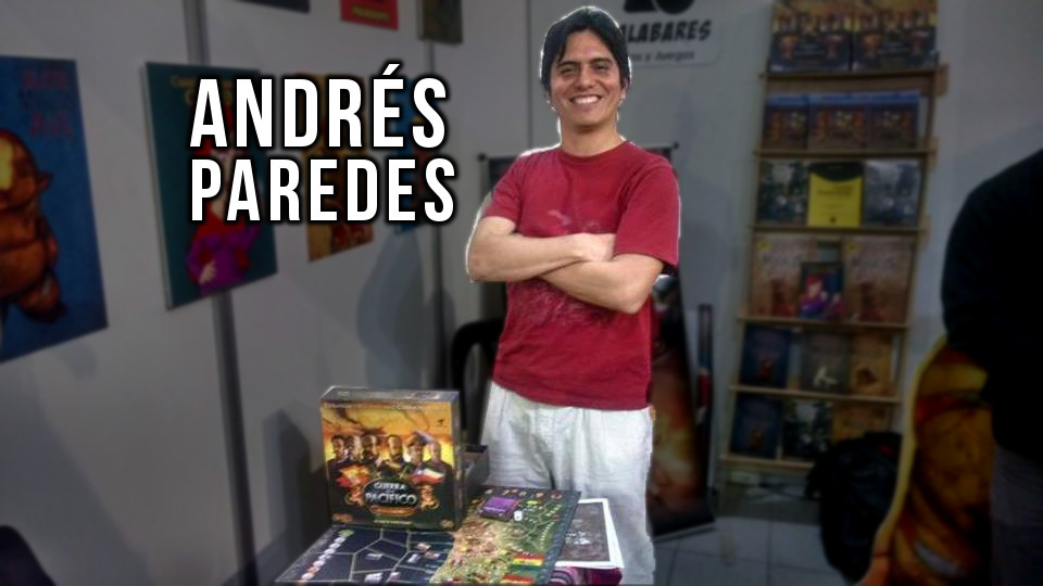 Andrés Paredes en un stand de la feria del libro